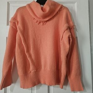 Beautiful Coral Cowel Neck Sweater